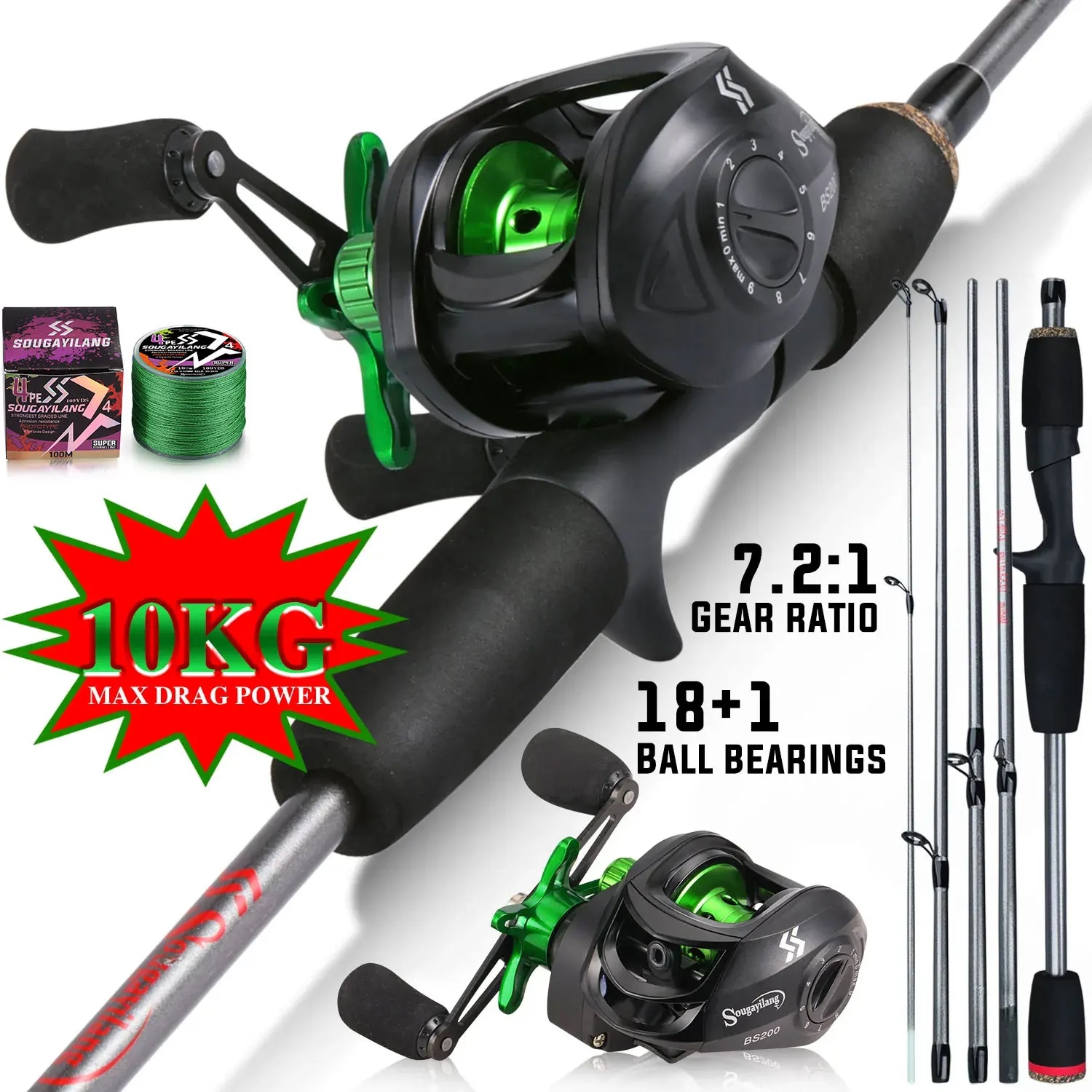 Sougayilang Fishing Rod Combo  - огляд і ціна Spincast Reel